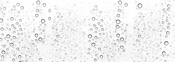 Rain drops on window glasses surface Natural Pattern of raindrops. Natural pattern of raindrops on white background for your design.