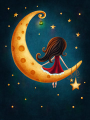 Little girl on the moon