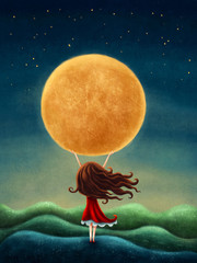 Little girl on the moon