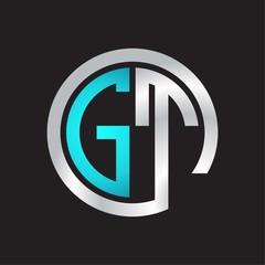 GT Initial logo linked circle monogram