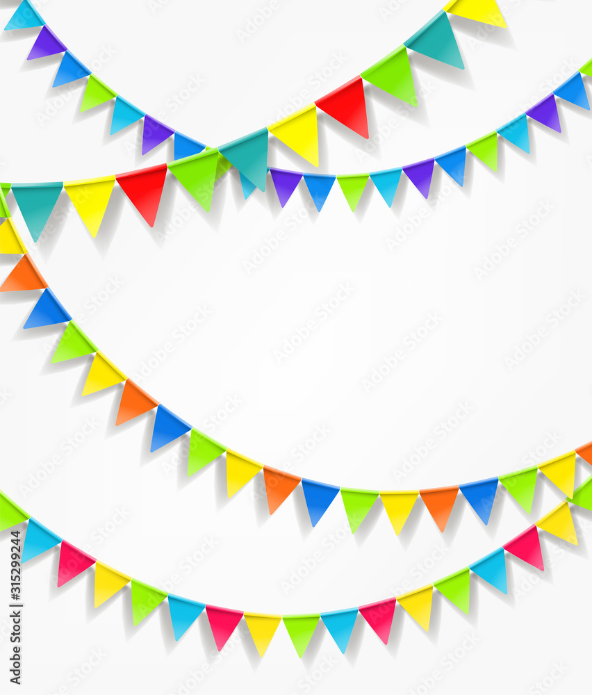 Poster Color flag strings on white background