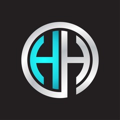 HH Initial logo linked circle monogram