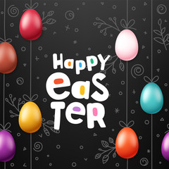 Happy Easter greeting vector card