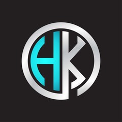 HK Initial logo linked circle monogram