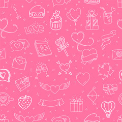 Valentines day elements seamless background