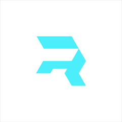 Initial R letter Digital Pixels Tech Logo Vector