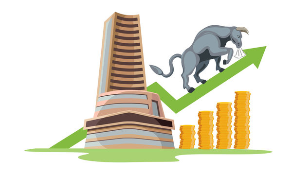 Bombay Stock Exchange Bull Market Growth Vector