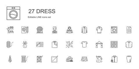dress icons set