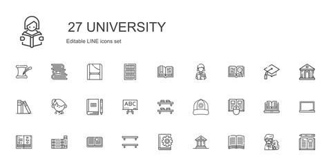 university icons set