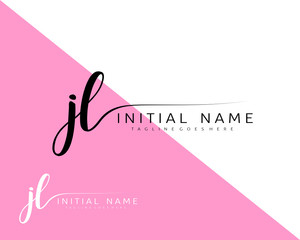 J L JL Initial handwriting logo vector. Hand lettering for designs.