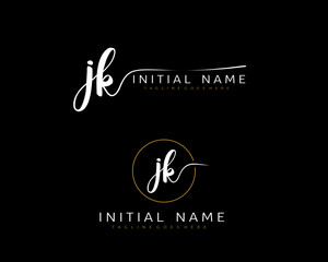 J K JK Initial handwriting logo vector. Hand lettering for designs.