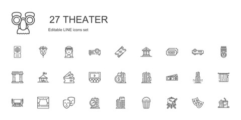 theater icons set