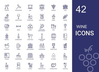 wine icons set