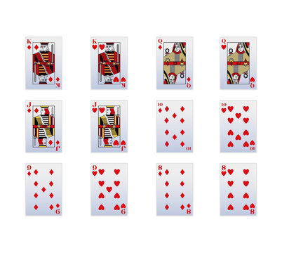 Spade and diamonds playing cards icon set