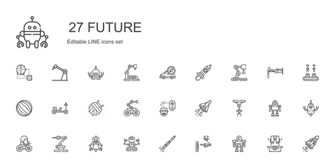 Fotobehang future icons set © NinjaStudio