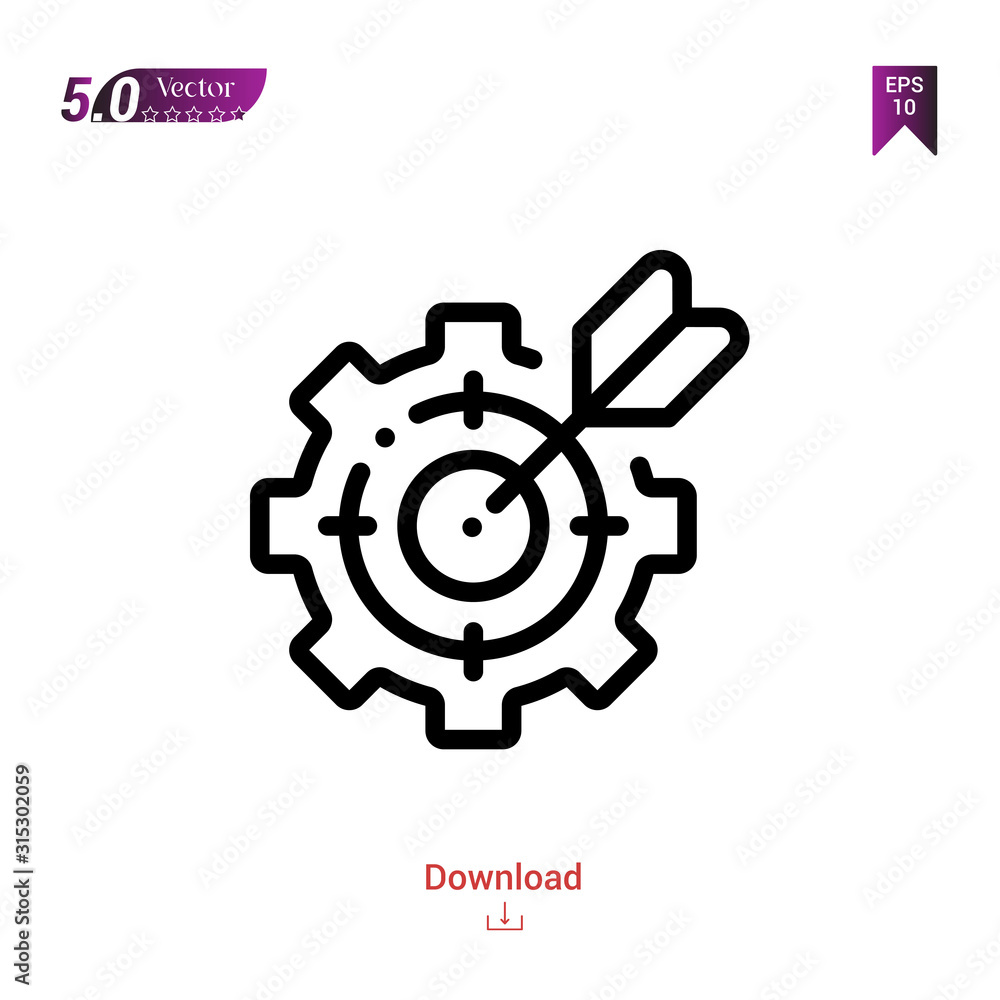 Poster outline setting icon. setting icon vector isolated on white background. graphic design, material-des