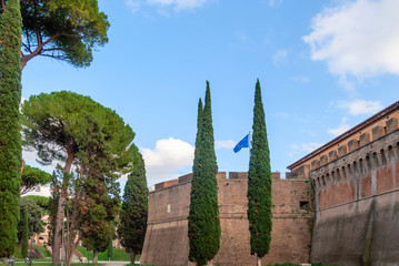 Fragment the Castel Sant'Angelo in Rome. The Mausoleum of Hadrian.