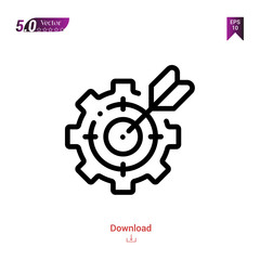Outline setting icon. setting icon vector isolated on white background. Graphic design, material-design, strategy-and-management icons mobile application, logo, user interface. EPS 10 format vector