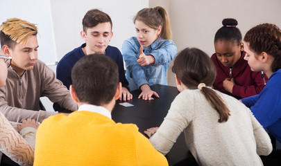 Students playing Mafia game