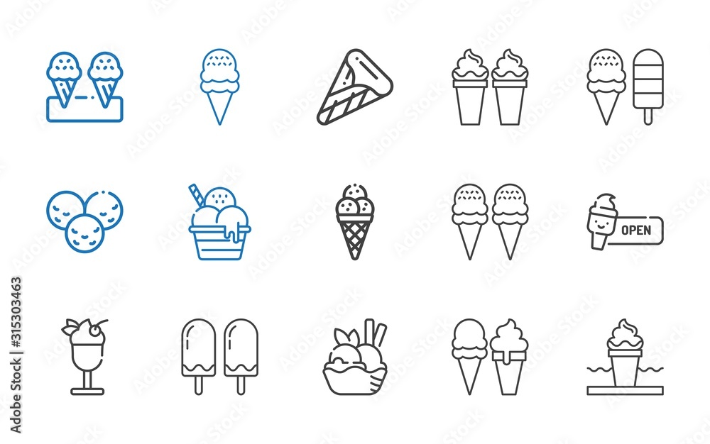 Sticker sorbet icons set