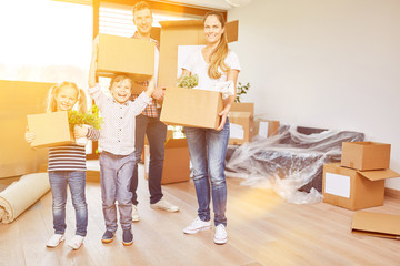 Family relocating to the home after buying a house