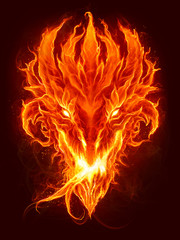 Obraz na płótnie Canvas Flame dragon head