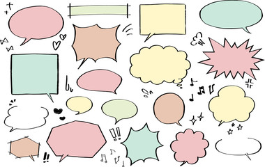 ポップテイストなフキダシセット（カラー）