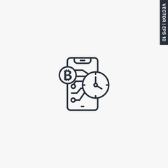 Bitcoin investment, linear style sign for mobile concept and web design