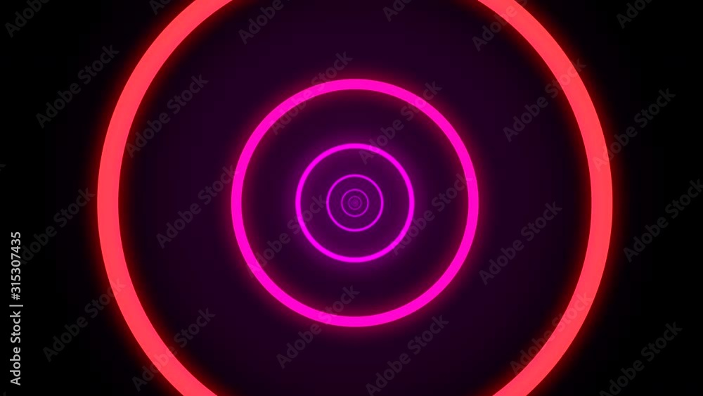 Poster vintage retro colorful glowing circle tunnel background loop. it can be used in vj loops and screen 