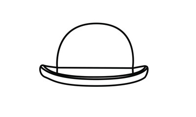 fedora hat icon line logo design illustration