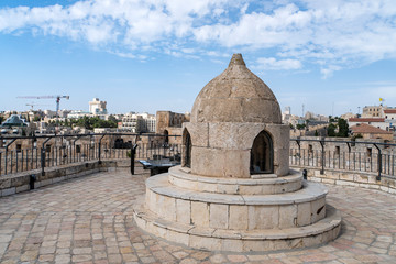 The cupola in the middle of the roof of the Church of Holy Sepulchre, admits light to St Helena s...