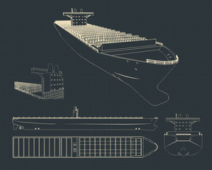 Large container ship Drawings © blacklight_trace