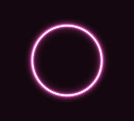  Pink neon circle for a banner. Icon