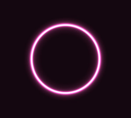  Pink neon circle for a banner. Icon