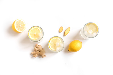 Ginger drink with lemon