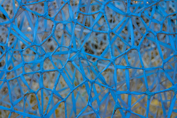 blue threads web tangle soft focus material object background looks like DNA structure