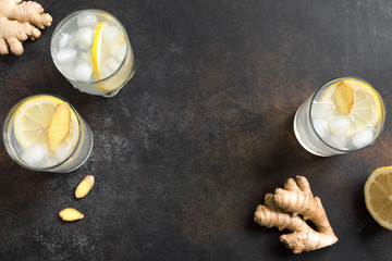 Ginger drink with lemon