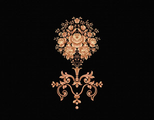 Fototapeta premium Classic flower pattern, Exquisite baroque design, rococo design, suitable for textile clothing and wallpaper design