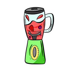 Fresh Fruit Blender Juicer Machine Appliance Cartoon Illustration
