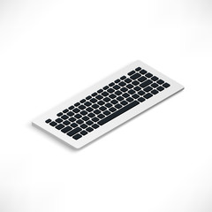 Realistic keyboard Isometric Vector Illustration. 3d electronic computer icon isolated on white background. For Mobile, Web, Print, Application