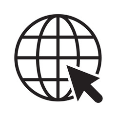 Globe web icon flat.World wide web icon.Internet globe icon