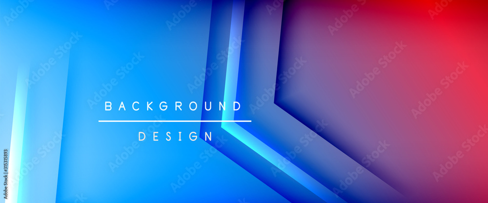 Fototapete arrow lines, technology digital template with shadows and lights on gradient background. trendy simp