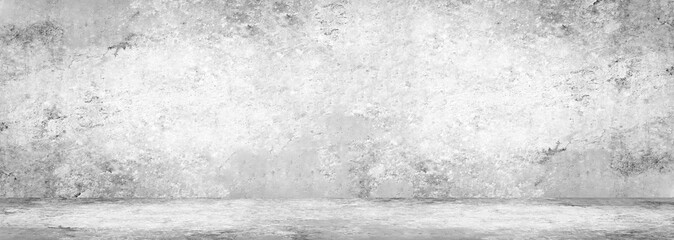 Blank concrete wide dark wall texture background.Wide Concrete with floor panorama for Composing.