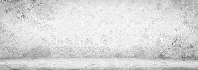 Blank concrete wide dark wall texture background.Wide Concrete with floor panorama for Composing.