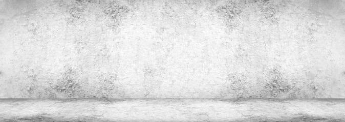 Blank concrete wide dark wall texture background.Wide Concrete with floor panorama for Composing.