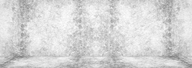 Blank concrete wide dark wall texture background.Wide Concrete with floor panorama for Composing.