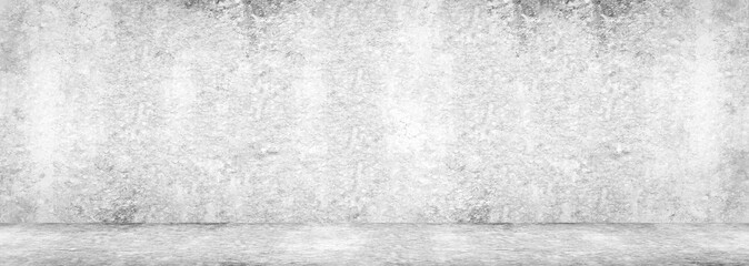 Blank concrete wide dark wall texture background.Wide Concrete with floor panorama for Composing.