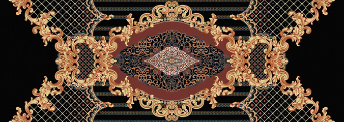 Exquisite baroque design, rococo design, suitable for textile clothing and wallpaper design