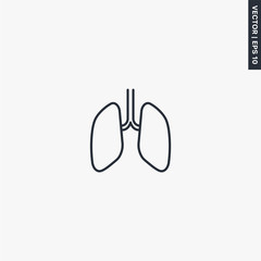 Lungs, linear style sign for mobile concept and web design