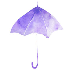 set of cartoon umbrellas and cute rain clouds in different colors - flat design.
